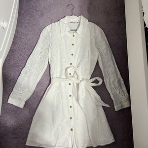 Zara eyelet dress with bow